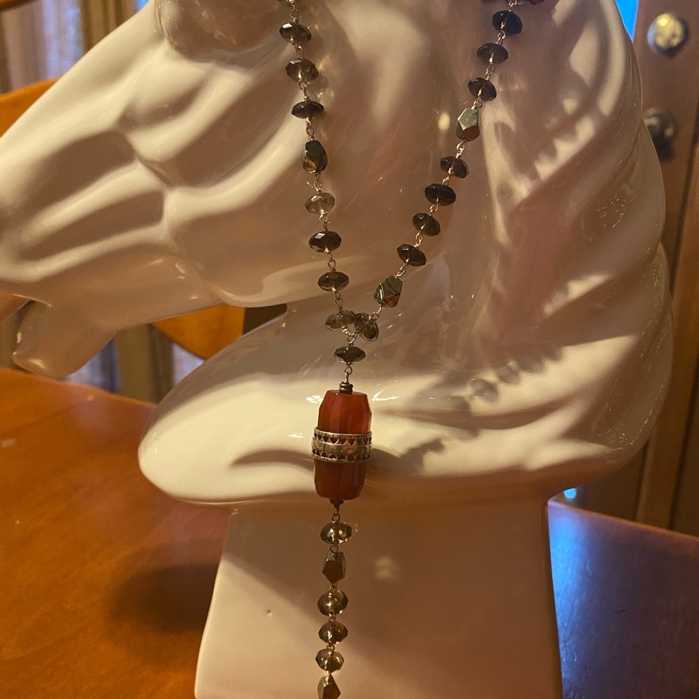 SILPADA- Elegant Beaded Necklace with Silver Accents 26”
